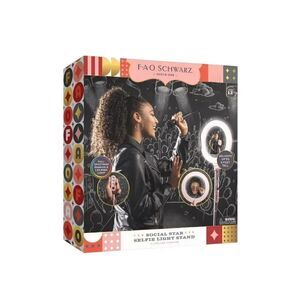 NIB! FAO Schwarz Social Star Selfie Light Stand Ring Light in Pink